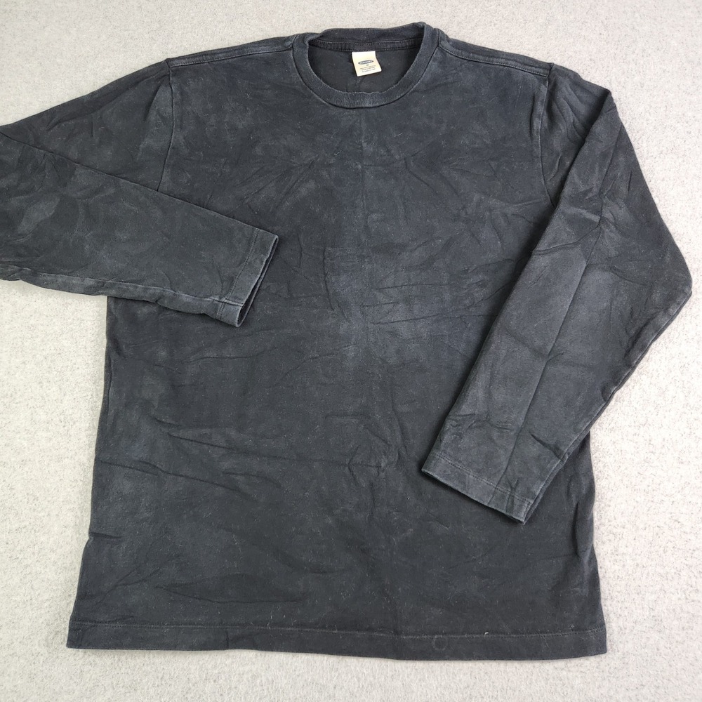 Old Navy T-Shirt Mens Medium Black Cotton Regular Fit Long Sleeve Crew Neck